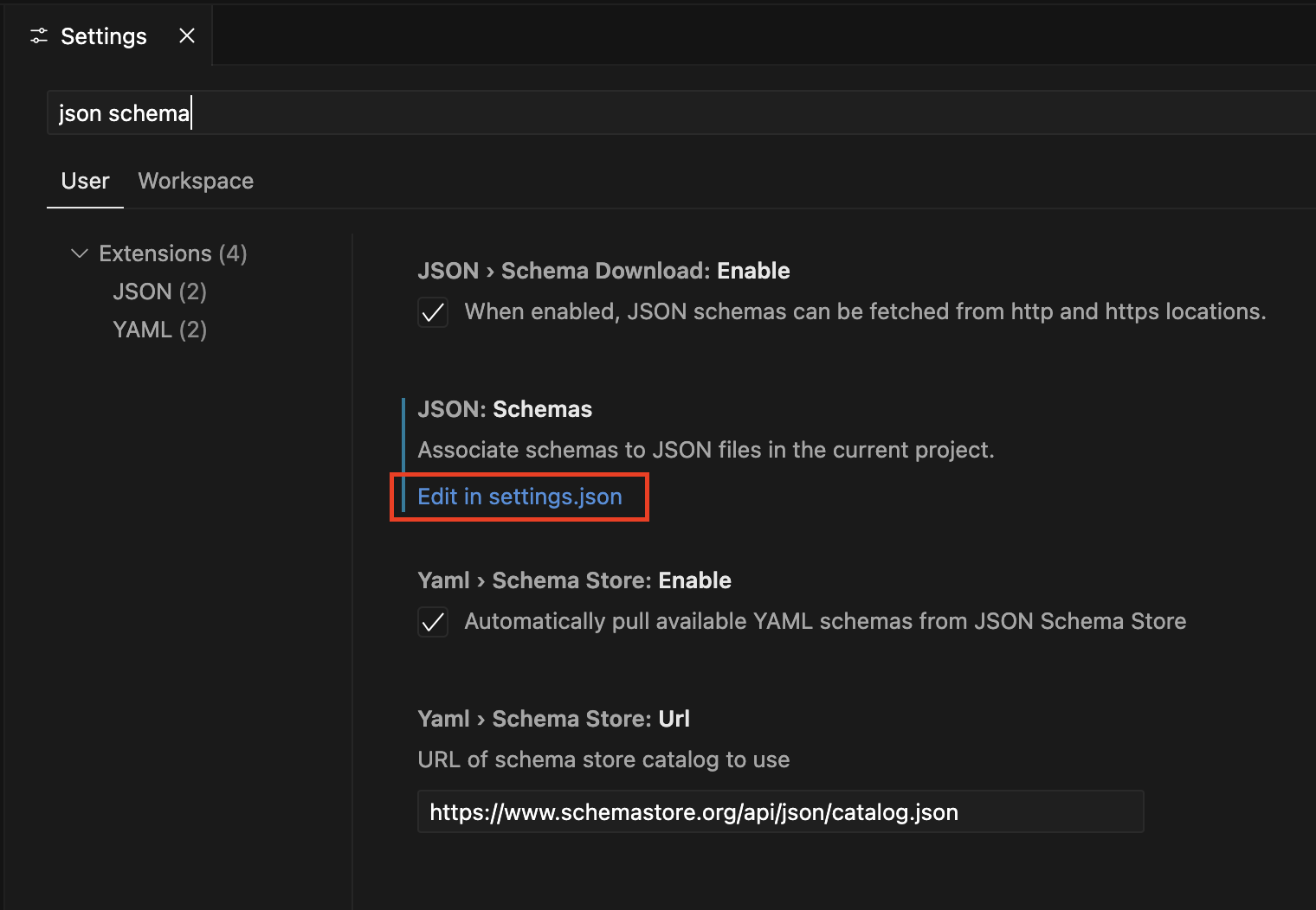 Open Settings (JSON)