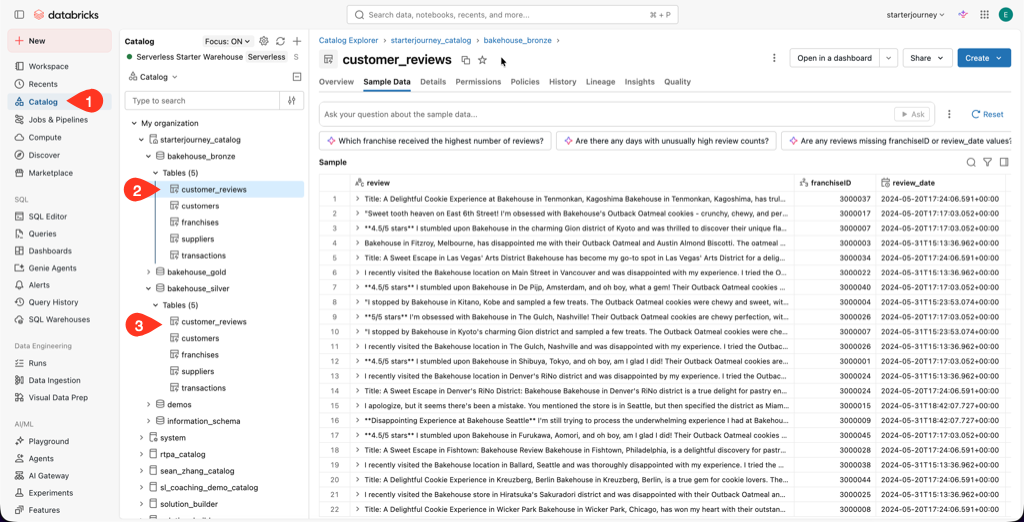 Build the first ETL pipeline | Starter Journey